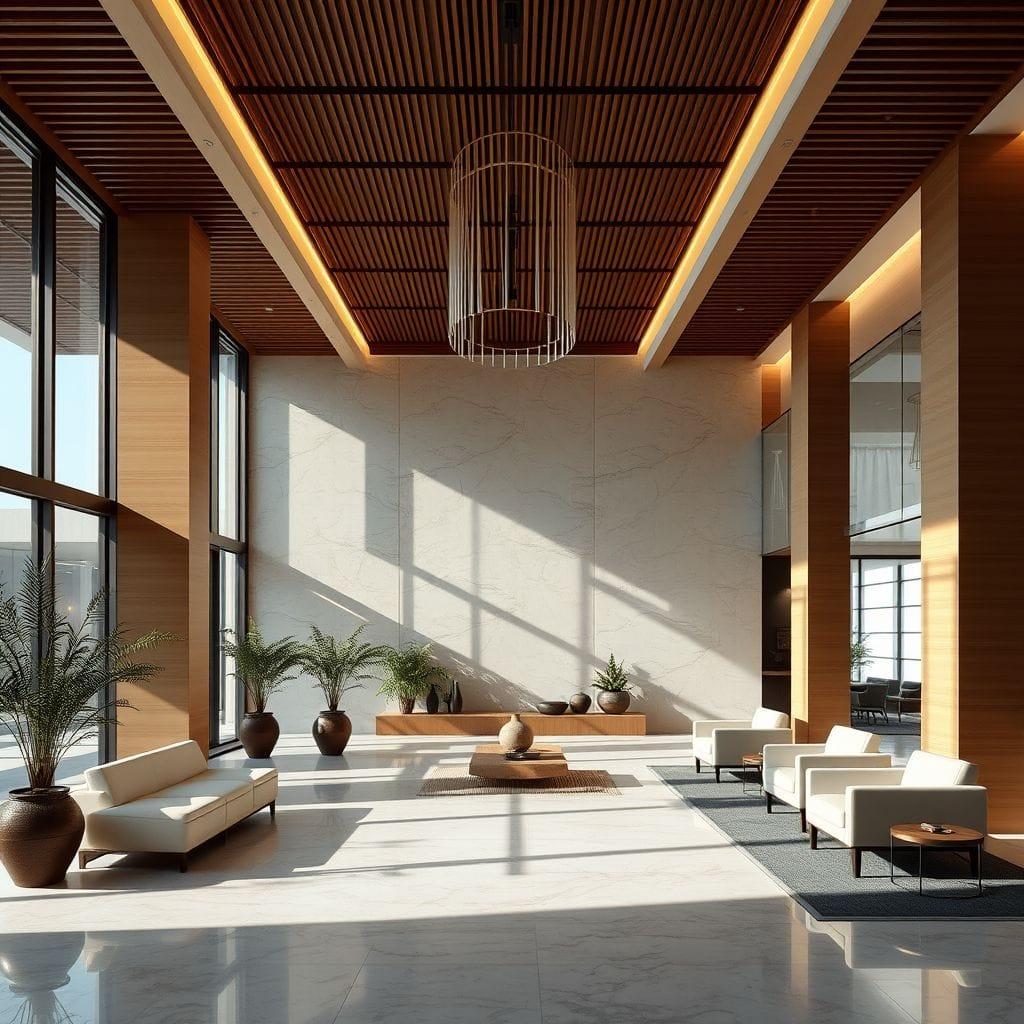 Zen hotel lobby - AI Generated