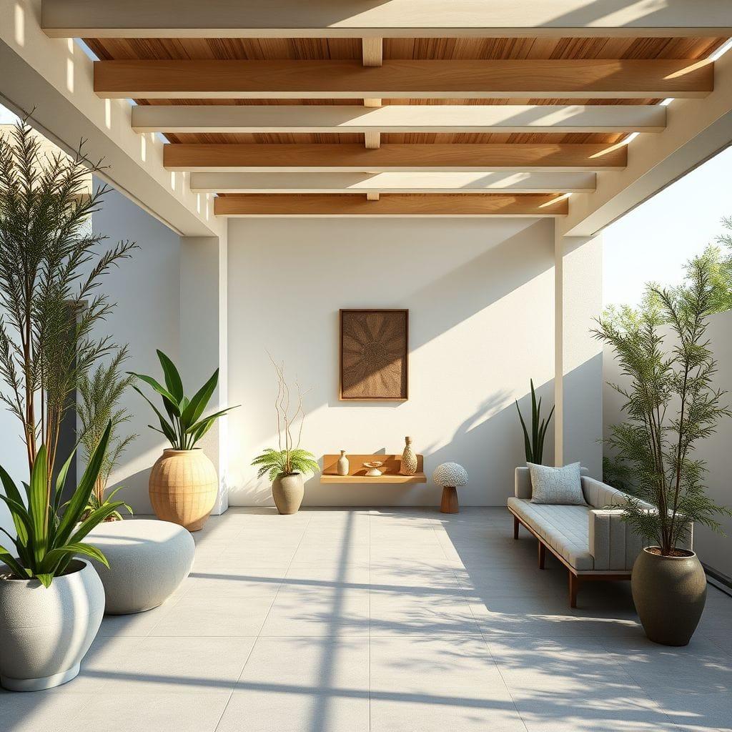 Zen outdoor garage - AI Generated