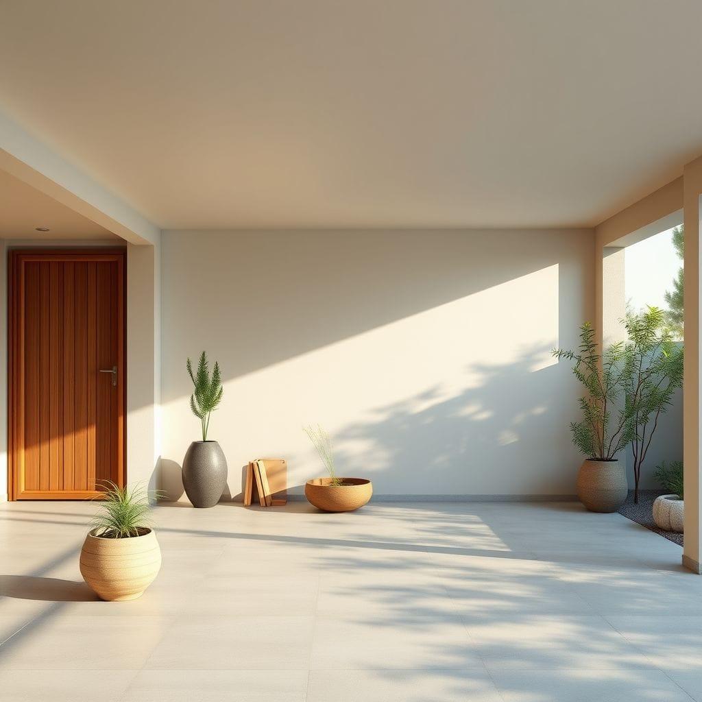 Zen outdoor garage - AI Generated
