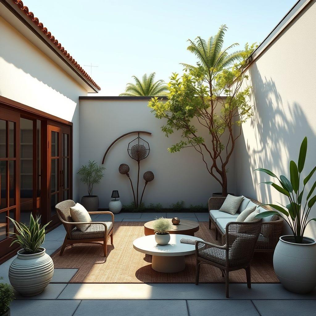 Zen outdoor patio - AI Generated
