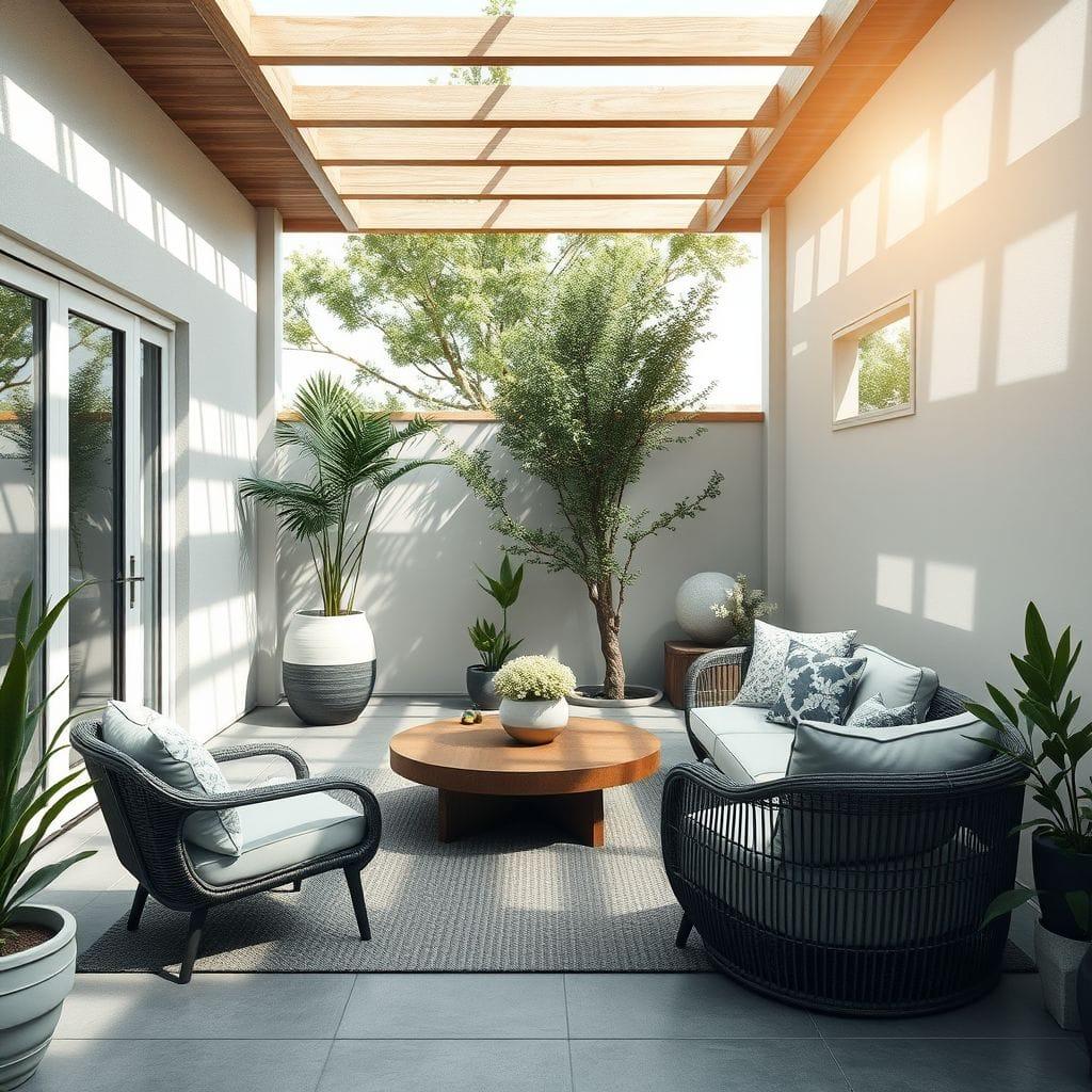 Zen outdoor patio - AI Generated