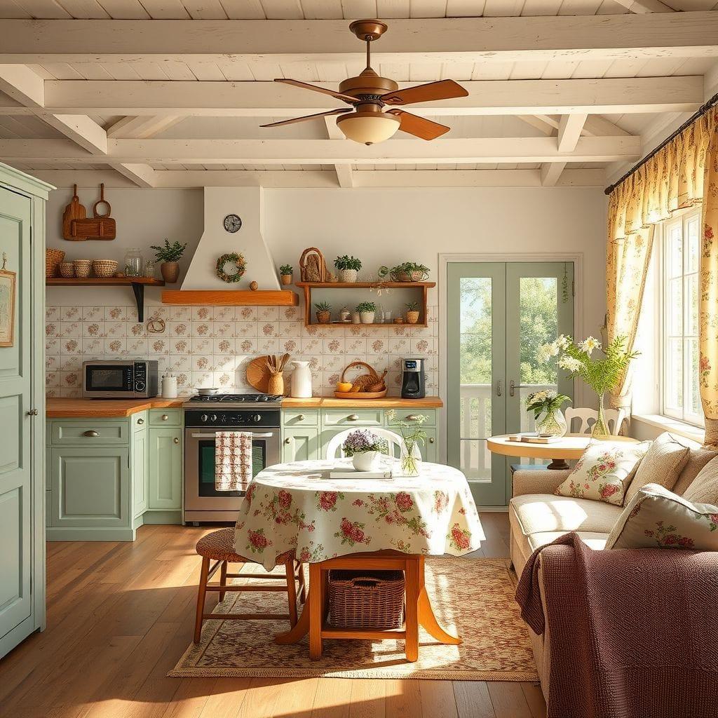 Cottagecore kitchen living combo - AI Generated