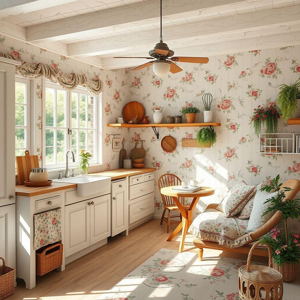 Cottagecore kitchen living combo - AI Generated