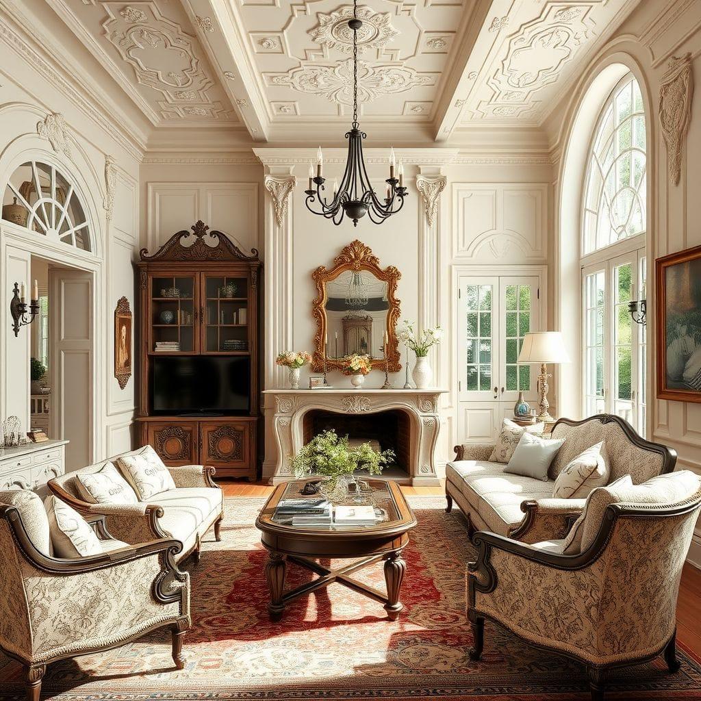 French Country entertainment room - AI Generated