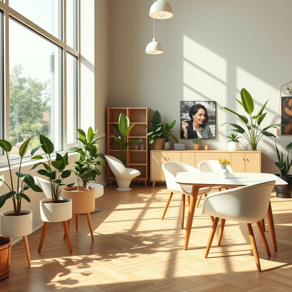 Midcentury Modern coworking space - AI Generated