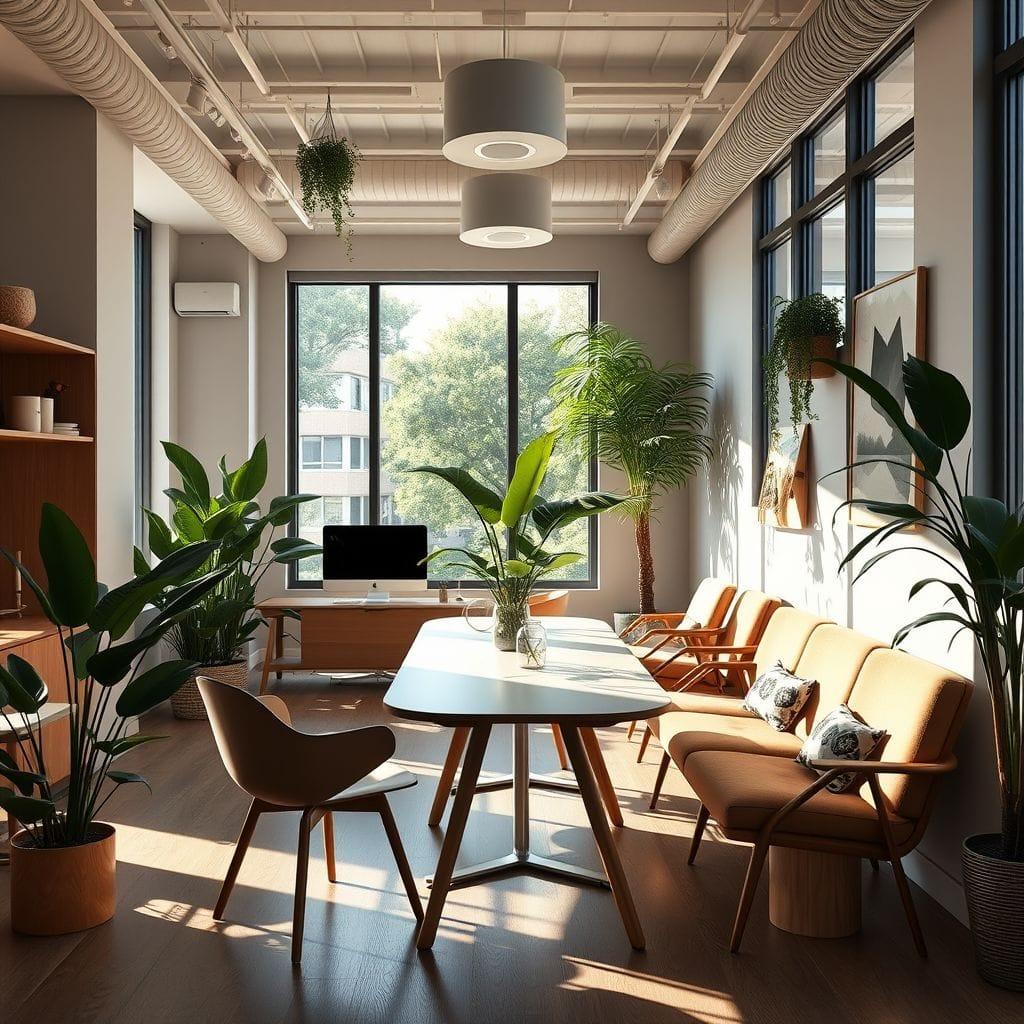 Midcentury Modern coworking space - AI Generated
