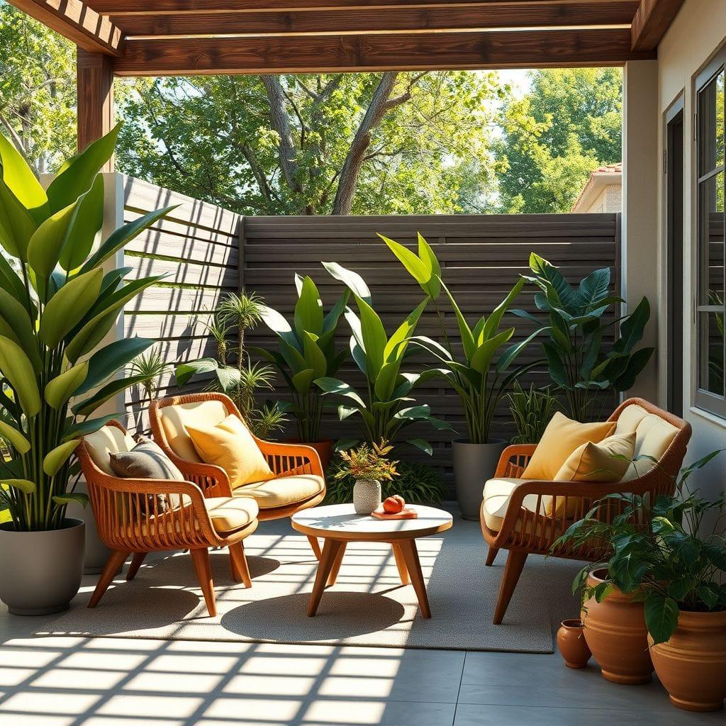 Midcentury Modern outdoor garden - AI Generated