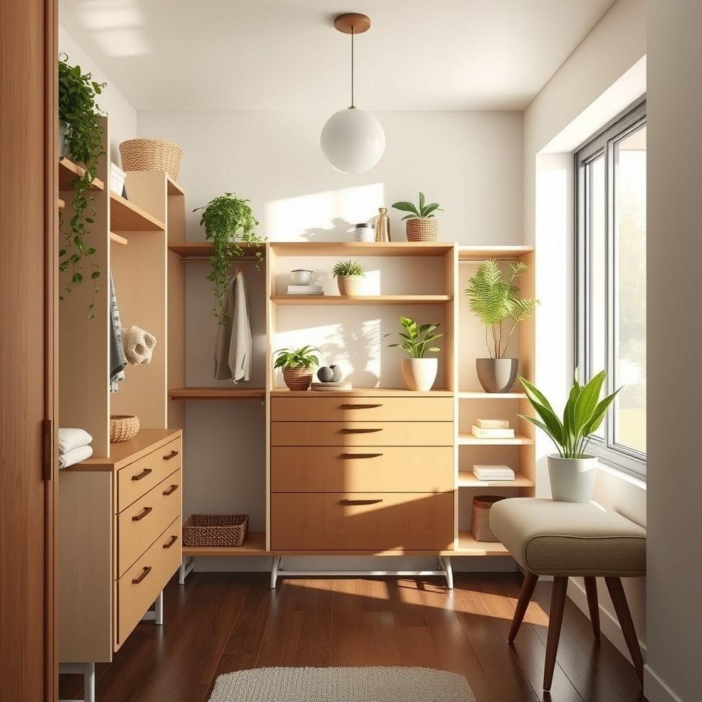 Midcentury Modern walk-in closet - AI Generated