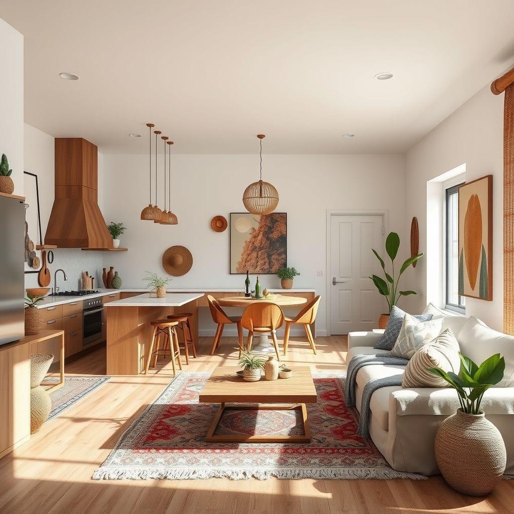 Modern Boho kitchen living combo - AI Generated
