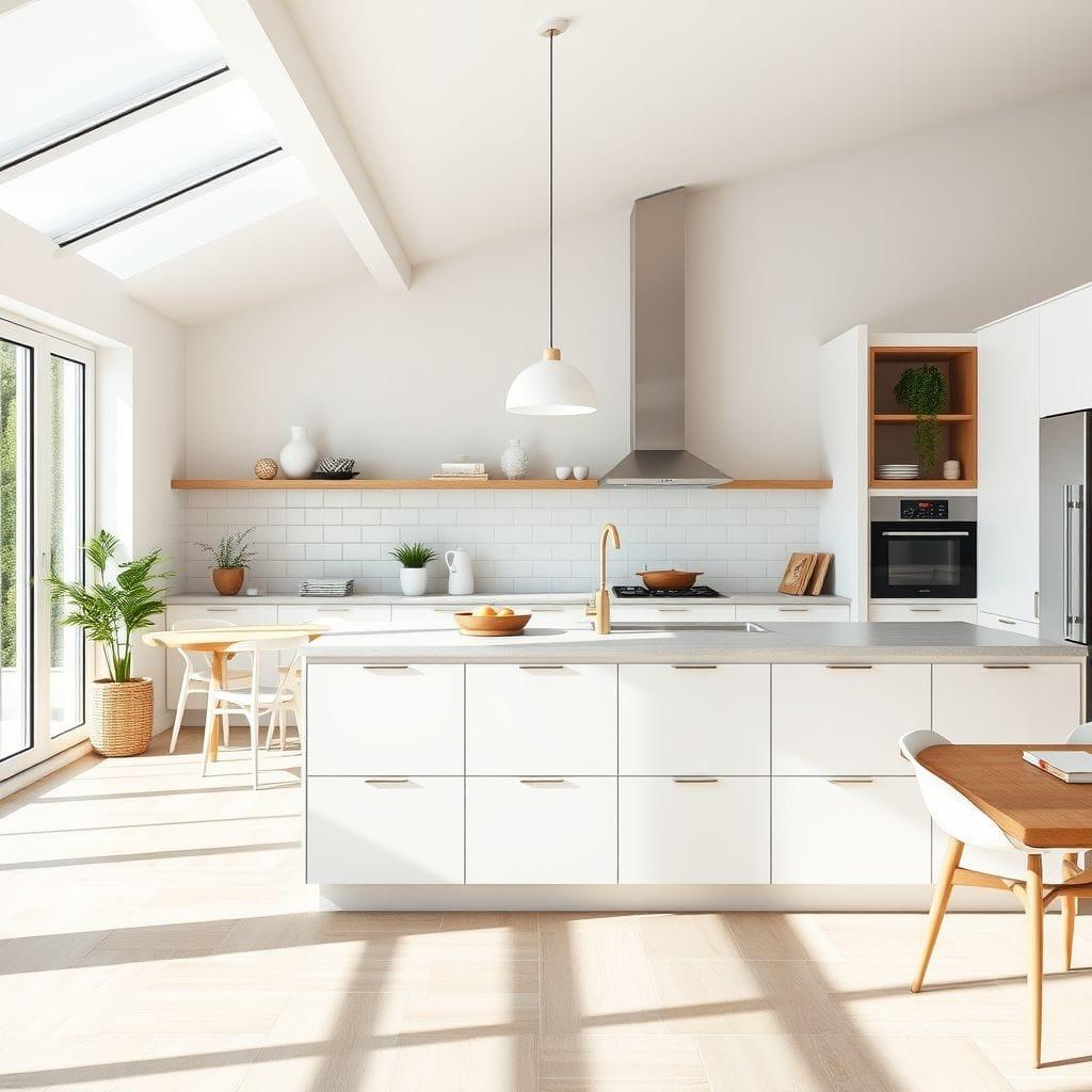 Scandinavian kitchen living combo - AI Generated